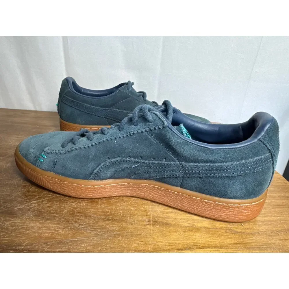 Puma Suede Crafted Pack Size 7 Mens Blue Shoes 356172 Gum Soles Classic Sneakers